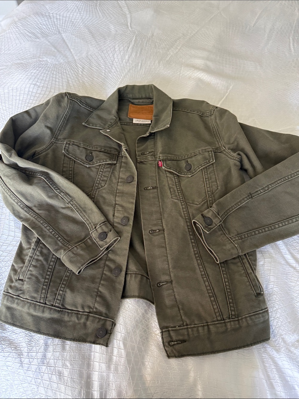 Levi's Olive Green Denim Trucker Jacket